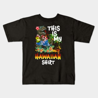 This Is My Hawaiian Shirt Funny Saurus Summer Kids T-Shirt